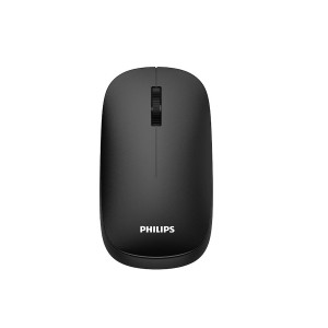 فأرة مكتبية لاسلكية PHILIPS SPK7438B/55, اتصال لاسلكي مزدوج 2.4GHz وBluetooth, دقة استشعار تصل حتى 1600 DPI, سطح مطاطي, وزن حوالي 55 غرام (بدون البطارية) - أسود 