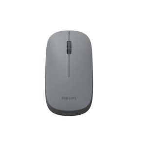 فأرة مكتبية لاسلكية PHILIPS SPK7438G/55, اتصال لاسلكي مزدوج 2.4GHz وBluetooth, دقة استشعار تصل حتى 1600 DPI, سطح مطاطي, وزن حوالي 55 غرام (بدون البطارية) - رمادي