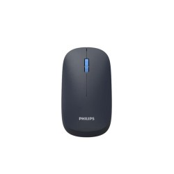 فأرة مكتبية لاسلكية PHILIPS SPK7438L/55, اتصال لاسلكي مزدوج 2.4GHz وBluetooth, دقة استشعار تصل حتى 1600 DPI, سطح مطاطي, وزن حوالي 55 غرام (بدون البطارية) - أسود 