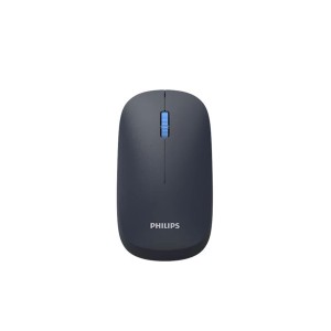 فأرة مكتبية لاسلكية PHILIPS SPK7438L/55, اتصال لاسلكي مزدوج 2.4GHz وBluetooth, دقة استشعار تصل حتى 1600 DPI, سطح مطاطي, وزن حوالي 55 غرام (بدون البطارية) - أسود 