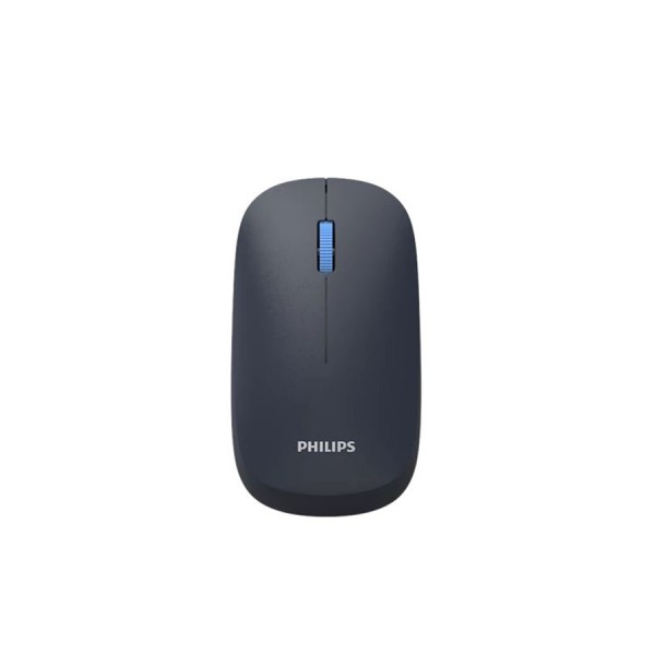 فأرة مكتبية لاسلكية PHILIPS SPK7438L/55, اتصال لاسلكي مزدوج 2.4GHz وBluetooth, دقة استشعار تصل حتى 1600 DPI, سطح مطاطي, وزن حوالي 55 غرام (بدون البطارية) - أسود