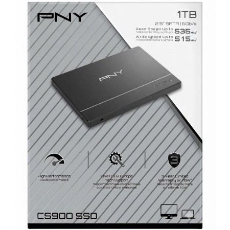قرص تخزين  SSD داخلي PNY CS900 سعة 1TB - مقاس 2.5 بوصة SATA III - سرعة حتى 535MB/s