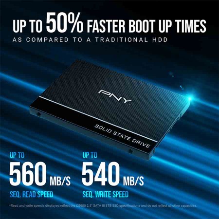 قرص تخزين  SSD داخلي PNY CS900 سعة 1TB - مقاس 2.5 بوصة SATA III - سرعة حتى 535MB/s