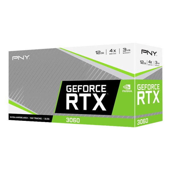 PNY DUAL FAN NVIDIA GEFORCE RTX 3060 - 12GB DDR6 - بي أن واي كرت الشاشة