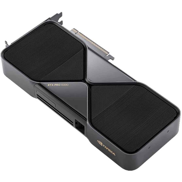 بطاقة رسومية احترافية NVIDIA RTX PRO 6000 بمعمارية Blackwell لمحطات العمل، ذاكرة 96 جيجابايت GDDR7 مع خاصية تصحيح الأخطاء (ECC)، معالج Blackwell المتعدد للبث