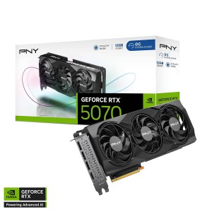 GRAPHIC CARD PNY GeForce RTX 5070 12GB GDDR7, SFF Design, OC Edition, 3X Fans, PCIe 5.0, Support DLSS4, Ray Tracing - BLACK