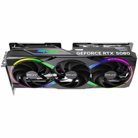 بطاقة الرسوميات PNY GeForce RTX 5080 بسعة 16 GB OC، تدعم PCIe 5.0 x16، وDLSS 4، نسخة OC - اسود