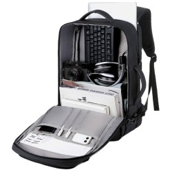 حقيبة ظهر RAHALA 2201 RAL – حماية مقاومة للماء والخدوش، منفذ USB مدمج للشحن أثناء التنقل، تنظيم ذكي للأغراض - اسود