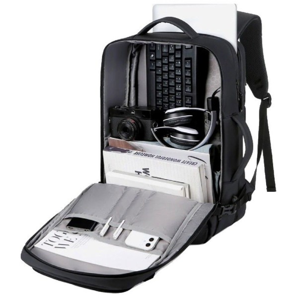 Backpack RAHALA 2201 RAL ,Water- and scratch-resistant protection ,Built-in USB charging port for on-the-go power ,Smart organization - Black