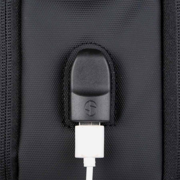 Backpack RAHALA 2201 RAL ,Water- and scratch-resistant protection ,Built-in USB charging port for on-the-go power ,Smart organization - Black