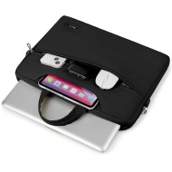 حقيبة RAHALA 817، بتصميم نحيف وأنيق، مناسبة لأجهزة اللابتوب حتى 15.6 بوصة، مصنوعة من خامات عالية الجودة ومقاومة للماء، مع جيوب أمامية للملحقات - اسود