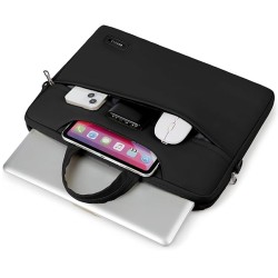 حقيبة RAHALA 817، بتصميم نحيف وأنيق، مناسبة لأجهزة اللابتوب حتى 15.6 بوصة، مصنوعة من خامات عالية الجودة ومقاومة للماء، مع جيوب أمامية للملحقات - اسود