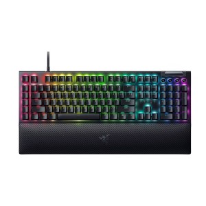 لوحة مفاتيح ميكانيكية Razer BlackWidow V4, مفاتيح ميكانيكية (Clicky & Tactile) Green Switches, إضاءة Razer Chroma RGB, حجم كامل Full-Size, توصيل USB - أسود