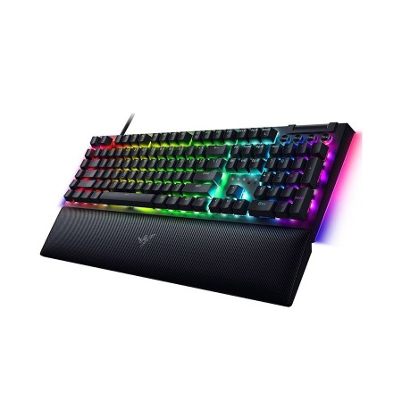 RAZER BlackWidow V4 Mechanical Gaming Keyboard, Green Switches (Clicky & Tactile), Full Size, Razer Chroma RGB, USB Connection - BLACK RAZER BlackWidow V4 Mechanical Gaming Keyboard, Green Switches (Clicky & Tactile), Full Size, Razer Chroma RGB, USB Connection - BLACK