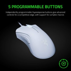 فأرة ألعاب سلكية Razer DeathAdder Essential – أبيض فأرة ألعاب سلكية Razer DeathAdder Essential – أبيض
