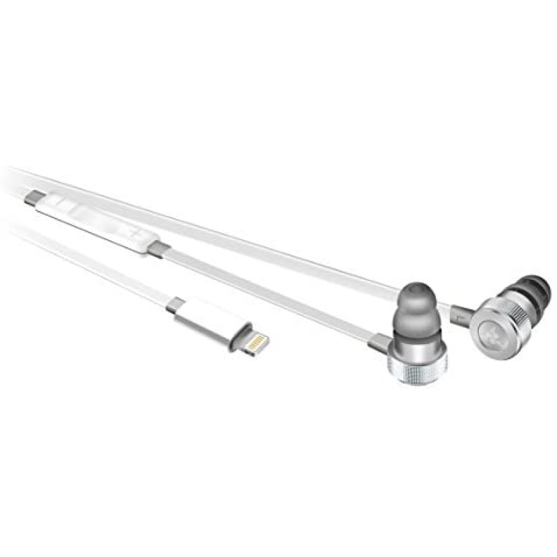 Razer Hammerhead Earbuds for iOS - in-Line Mic & Volume Control - Aluminum Frame - Lightning Connector - Mercury White