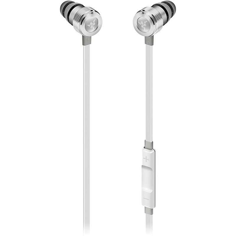 Razer Hammerhead Earbuds for iOS - in-Line Mic & Volume Control - Aluminum Frame - Lightning Connector - Mercury White
