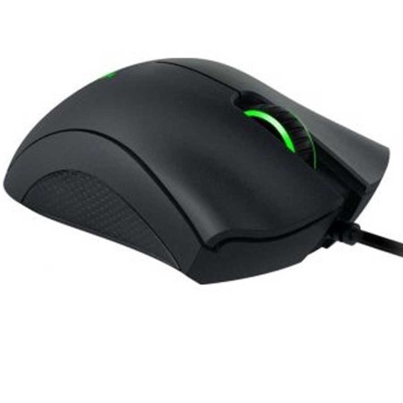 ماوس العاب سلكي احترافي RAZER DeathAdder Essential, سرعة تصل إلى 6400 DPI, معدل استجابة 1000Hz,  إضاءة LED بلون أخضر, كيبل 1.8 متر – أسود