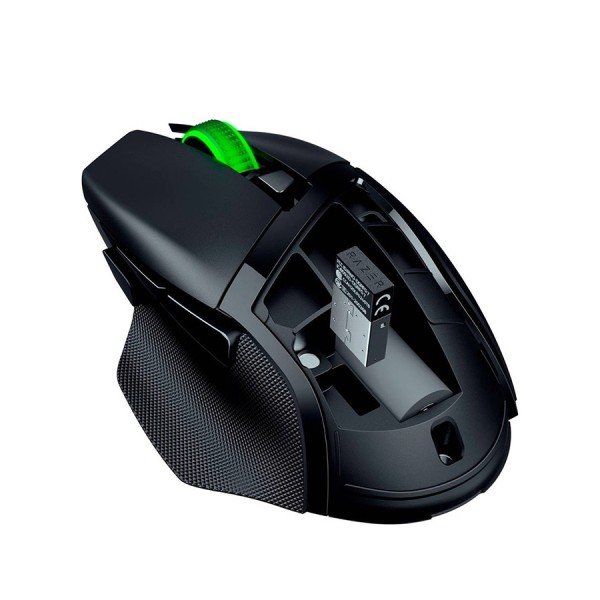 فأرة العاب Razer Basilisk V3 X HyperSpeed, اتصال لاسلكي HyperSpeed, مستشعر بصري بدقة 18,000 DPI, إضاءة Razer Chroma RGB, مع  9 أزرار قابلة للبرمجة - أسود