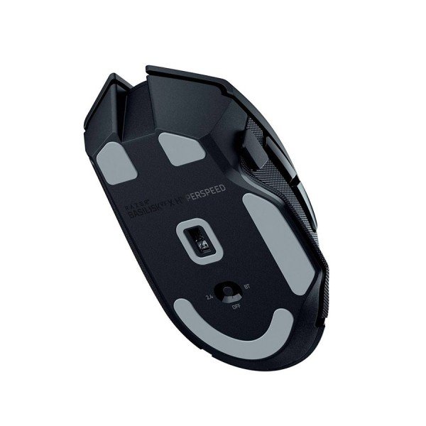 فأرة العاب Razer Basilisk V3 X HyperSpeed, اتصال لاسلكي HyperSpeed, مستشعر بصري بدقة 18,000 DPI, إضاءة Razer Chroma RGB, مع  9 أزرار قابلة للبرمجة - أسود