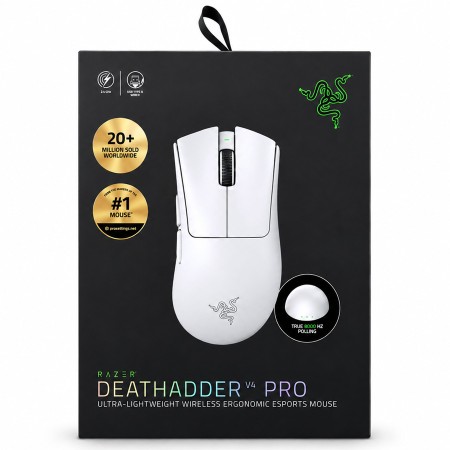 ماوس ألعاب لاسلكي ريزر DeathAdder V4 Pro - مستشعر 45K - 57 جرام - أبيض