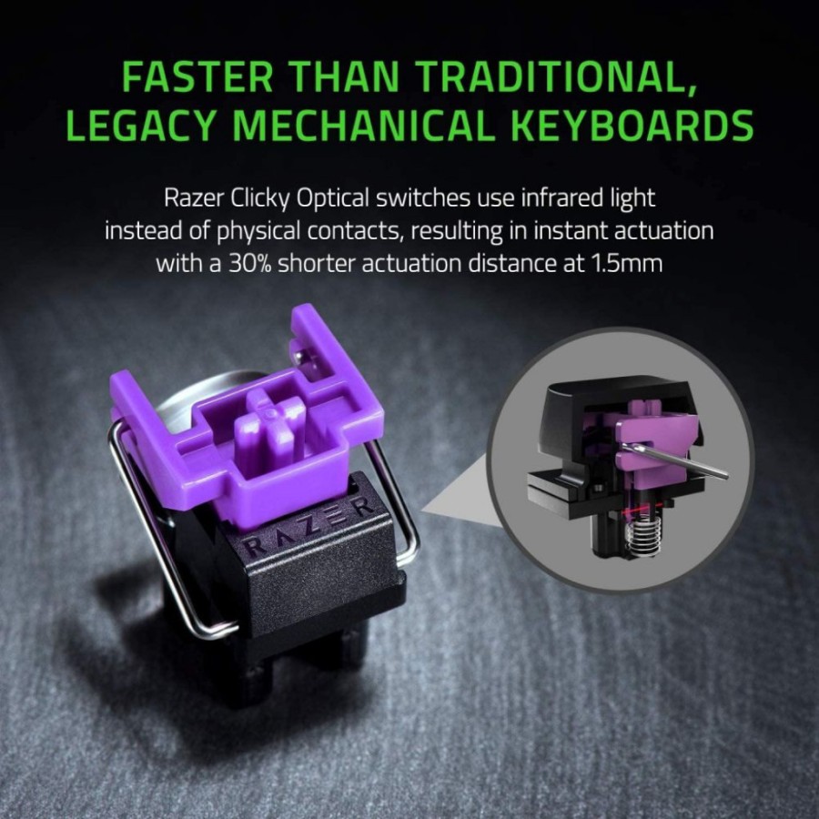 Razer Huntsman Mini 60% Gaming Keyboard - Purple Optical - RGB - White ...