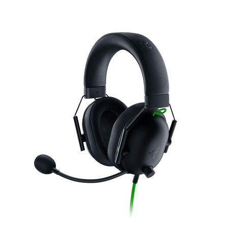 سماعة العاب سلكية Razer BlackShark V2 X, صوت محيطي 7.1 , منفذ 3.5 مم, وسائد أذن من فوم ميموري, ميكروفون HyperClear من نوع Cardioid, الوزن 240 غرام,  كيبل 1.3 متر - أسود