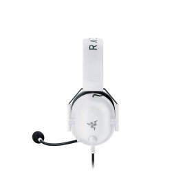 سماعة سلكية Razer BlackShark V2 X, صوت محيطي 7.1,  مايكروفون HyperClear Cardioid, اتصال سلكي 1.8 متر, توافقة مع PC، PS5، N. Switch، Mac، وXbox -  أبيض