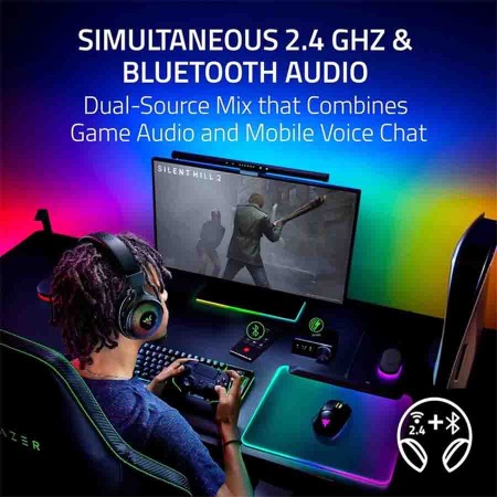 سماعة قيمنق ريزر كراكن في 4 برو لاسلكية - وحدة تحكم بشاشة OLED - إضاءة RGB سماعة قيمنق ريزر كراكن في 4 برو لاسلكية - وحدة تحكم بشاشة OLED - إضاءة RGB