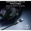 سماعة احترافية سلكية Razer Kraken V4 X 7.1, صوت محيطي 7.1, إضاءة Razer Chroma RGB, ايكروفون HyperClear Cardioid القابل للسحب, اتصال سلكي - أسود