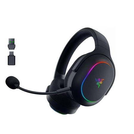 Razer Barracuda X Chroma 7.1 Wireless Gaming Headset, Detachable Mic, Up to 70 hr, 7.1 surround, Chroma RGB lighting - BLACK