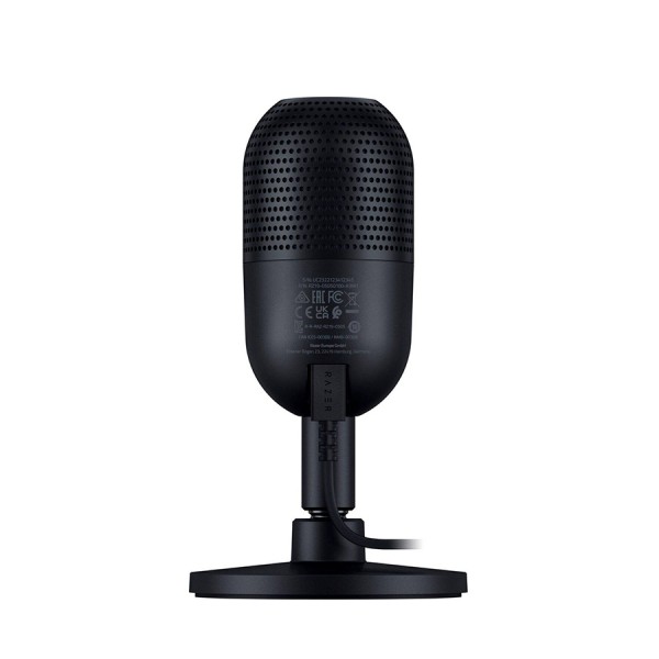 ميكروفون Razer Seiren V3 Mini, النوع كوندنسر بقطر 14 مم, يدعم النمط Super‑cardioid لعزل الضوضاء, زر لـكتم الصوت , توصيل USB‑A إلى USB‑C, قابل للفصل , الوزن 269 غرام - أسود