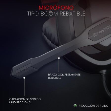 Gaming Headset REDRAGON ARES H120 – Comfortable Stereo Sound with Noise-Isolating Mic – Black/Red
