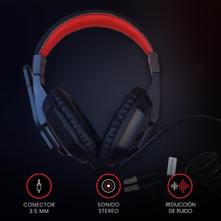 Gaming Headset REDRAGON ARES H120 – Comfortable Stereo Sound with Noise-Isolating Mic – Black/Red