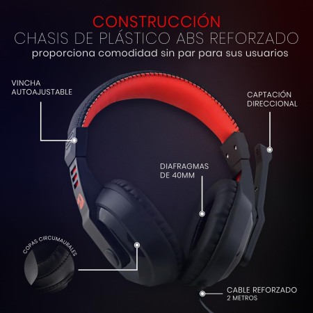 Gaming Headset REDRAGON ARES H120 – Comfortable Stereo Sound with Noise-Isolating Mic – Black/Red
