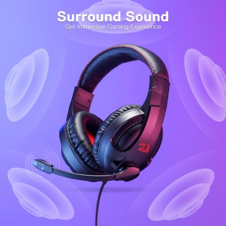 Gaming Headset REDRAGON H211-RGB CRONUS  with RGB Lighting & Clear Stereo Sound – Black