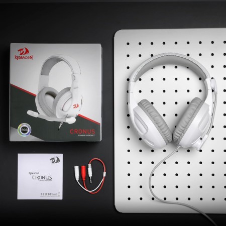 Gaming Headset REDRAGON H211W-RGB CRONUS – White Design with RGB Lighting, Stereo Sound & Noise-Isolating Mic Gaming Headset REDRAGON H211W-RGB CRONUS – White Design with RGB Lighting, Stereo Sound & Noise-Isolating Mic