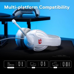 Gaming Headset REDRAGON H211W-RGB CRONUS – White Design with RGB Lighting, Stereo Sound & Noise-Isolating Mic Gaming Headset REDRAGON H211W-RGB CRONUS – White Design with RGB Lighting, Stereo Sound & Noise-Isolating Mic