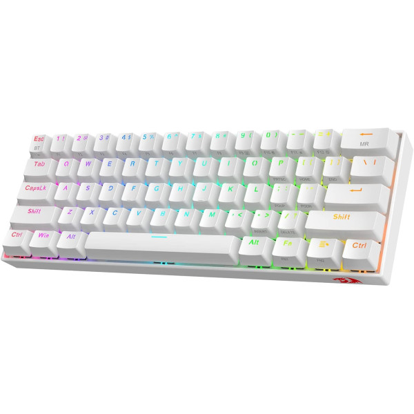 Mechanical Keyboard REDRAGON -RGB-PRO 60% Wireless – Brown Switch – RGB Lighting – WHITE Mechanical Keyboard REDRAGON -RGB-PRO 60% Wireless – Brown Switch – RGB Lighting – WHITE