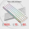 Mechanical Keyboard REDRAGON -RGB-PRO 60% Wireless – Brown Switch – RGB Lighting – WHITE Mechanical Keyboard REDRAGON -RGB-PRO 60% Wireless – Brown Switch – RGB Lighting – WHITE