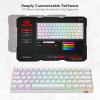 Mechanical Keyboard REDRAGON -RGB-PRO 60% Wireless – Brown Switch – RGB Lighting – WHITE Mechanical Keyboard REDRAGON -RGB-PRO 60% Wireless – Brown Switch – RGB Lighting – WHITE