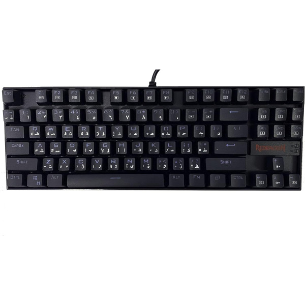 لوحة مفاتيح ميكانيكية REDRAGON KUMARA K552 RGB-1 عربية – سويتش أزرق – إضاءة RGB – أسود