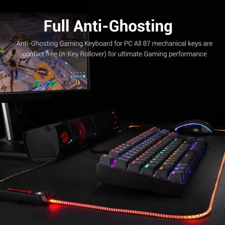 Mechanical Keyboard REDRAGON KUMARA K552 RGB-1 Arabic  – Blue Switch – RGB Lighting – Black
