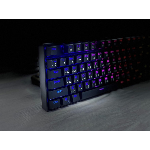 لوحة مفاتيح ميكانيكية REDRAGON KUMARA K552 RGB-1 عربية – سويتش أزرق – إضاءة RGB – أسود