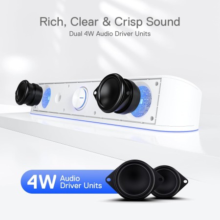 Stereo Gaming Speakers REDRAGON GS560W ADIEMUS  with RGB Lighting – Elegant White Design