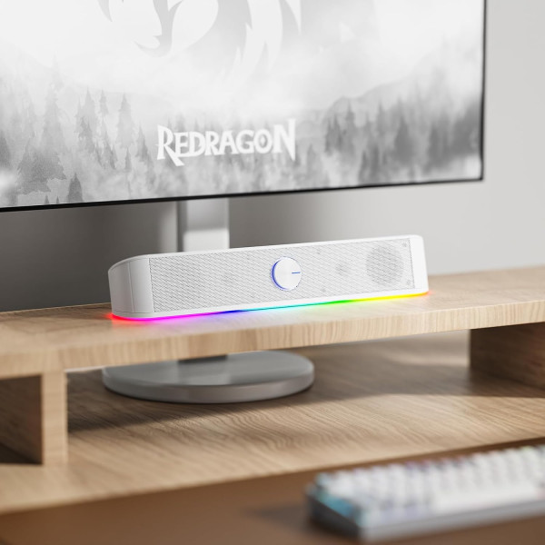 سماعات الألعاب REDRAGON GS560W ADIEMUS ستيريو مع إضاءة RGB وتصميم أبيض أنيق سماعات الألعاب REDRAGON GS560W ADIEMUS ستيريو مع إضاءة RGB وتصميم أبيض أنيق