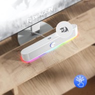 سماعات الألعاب REDRAGON GS560W ADIEMUS ستيريو مع إضاءة RGB وتصميم أبيض أنيق