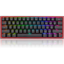 لوحة مفاتيح الألعاب الميكانيكية اللاسلكية REDRAGON K616RGB-B Fizz Pro 60% – سويتش أحمر – إضاءة RGB – أسود