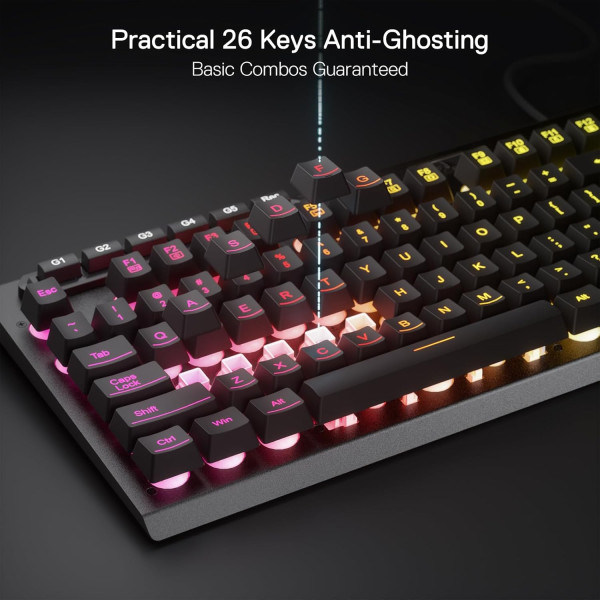 لوحة مفاتيح للألعاب REDRAGON ADITYA K513-RGB – مفاتيح غشائية – إضاءة RGB – تصميم كامل الحجم – أسود لوحة مفاتيح للألعاب REDRAGON ADITYA K513-RGB – مفاتيح غشائية – إضاءة RGB – تصميم كامل الحجم – أسود