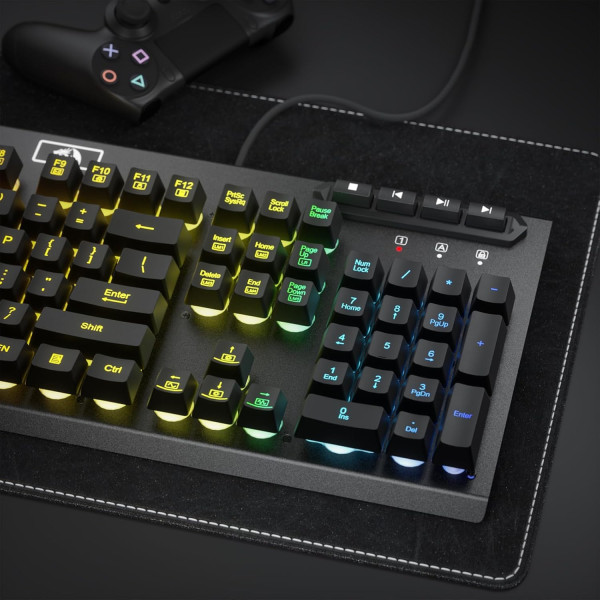 لوحة مفاتيح للألعاب REDRAGON ADITYA K513-RGB – مفاتيح غشائية – إضاءة RGB – تصميم كامل الحجم – أسود لوحة مفاتيح للألعاب REDRAGON ADITYA K513-RGB – مفاتيح غشائية – إضاءة RGB – تصميم كامل الحجم – أسود